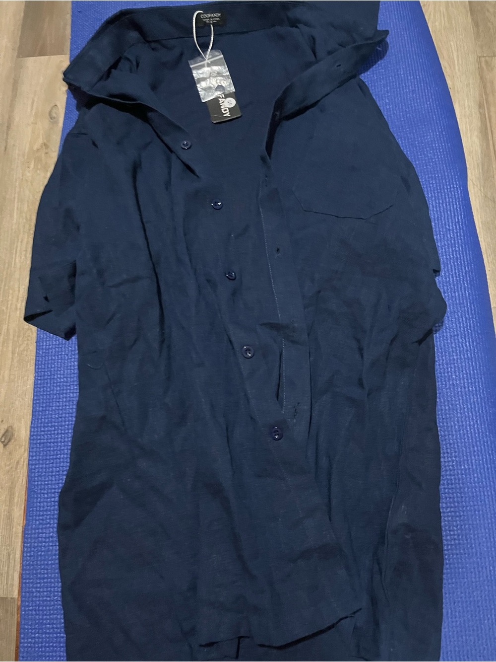 Men's Navy Button-Front Jacket - Picture 3 of 5